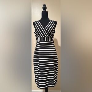Ann Taylor - Black and White Striped Dress - size Small - NWT